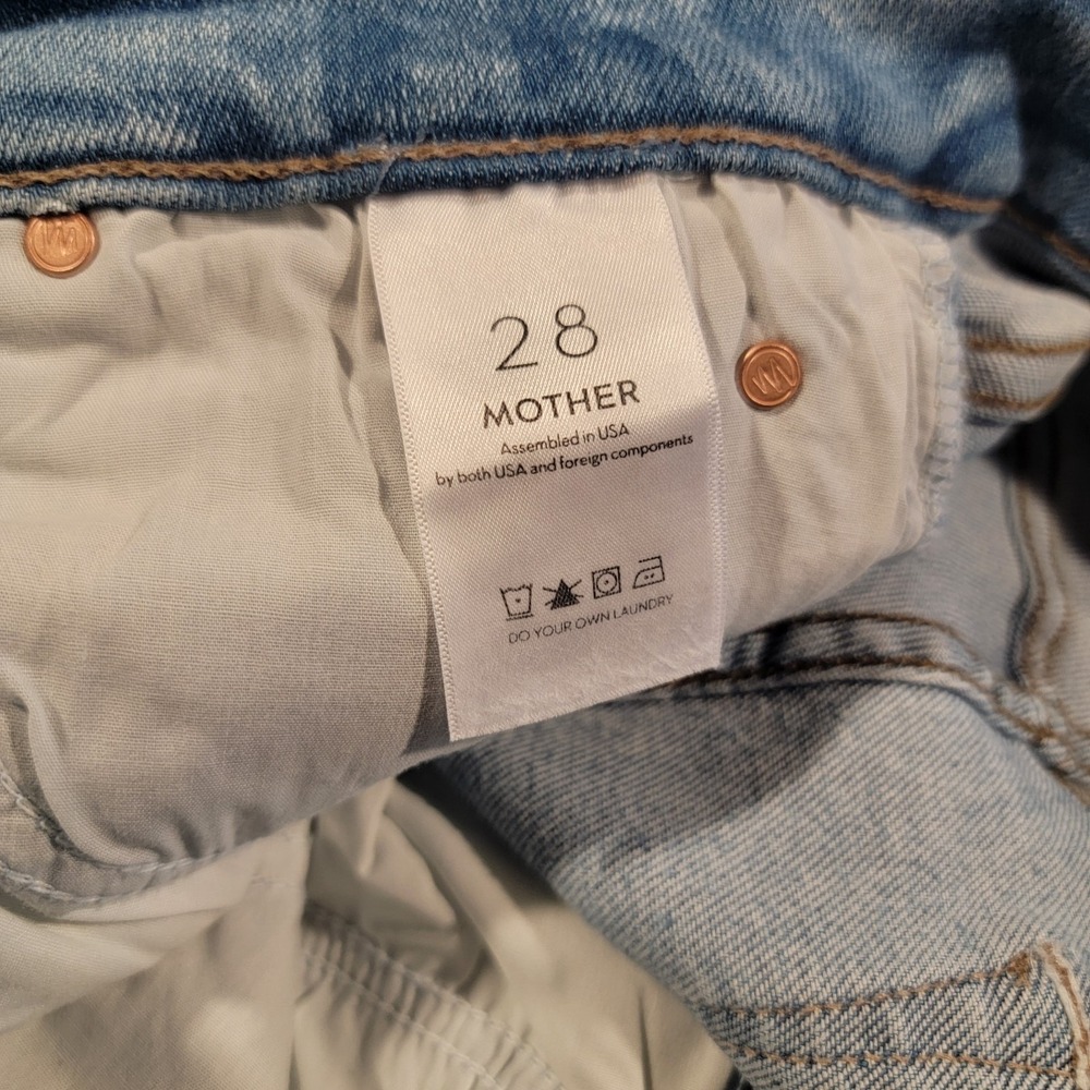 Mother Jeans Womens 28 Mid Rise Dazzler Ankle Fray Hopeless Romantic Distressed - Picture 11 of 14